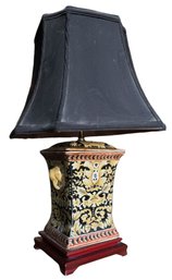 Italian Porcelain Lamp With Elephant Decor