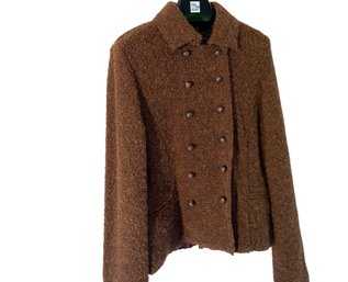 Ralph Lauren Double-breasted Wool Blend Boucle Jacket
