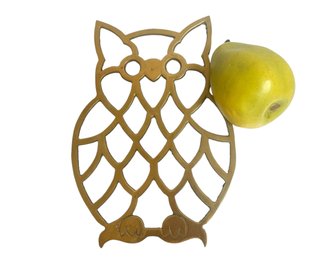 Mid Century Brass Owl Trivet