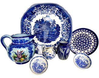 Collection Of Vintage Fine European Blue & White China - Delft, Alsace & More