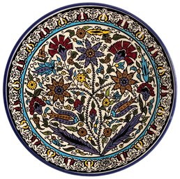 Vintage Decorative Armenian Hand Painted Porcelain Plate From Jerusalem