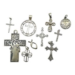 Vintage Sterling Silver Cross Pendant Lot