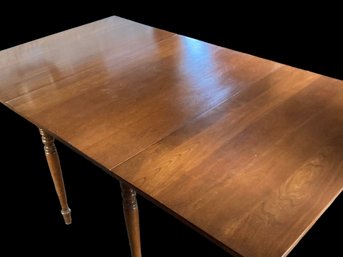 Late 20th Century Harden Solid Cherry Drop Leaf Table Sheraton Style Farmhouse Style Made In Usa