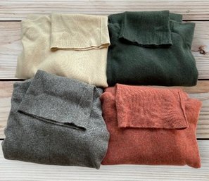 Four Vintage Scottish Cashmere Turtleneck Sweaters
