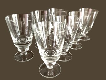 Seven Crystal Water Goblets -Similar To Steuben Baluster