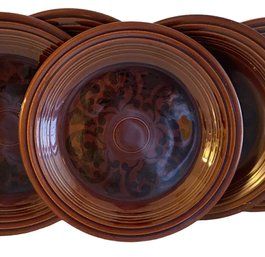 Five Vintage Sheffield Amberstone Ceramic Dinner Plates
