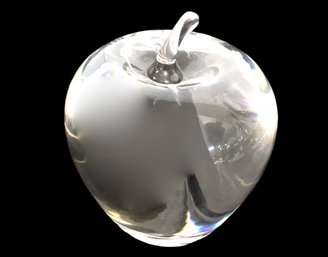 Vintage Signed Steuben Glass Apple Paperweight