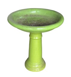 Spring Green Ceramic Bird Bath