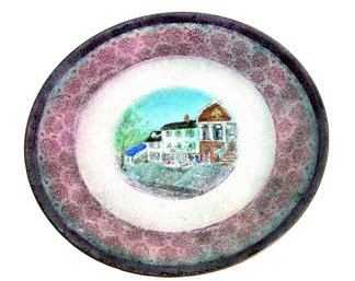 Signed Enamel Plate  'Foreign Intrigue'