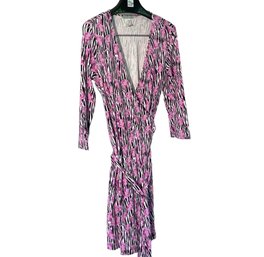 Vintage Diane Von Furstenberg Purple Floral Wrap Dress.