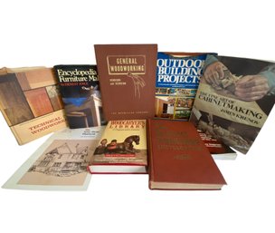 A Collection Of Nine Vintage Wood Working And Home Building Books