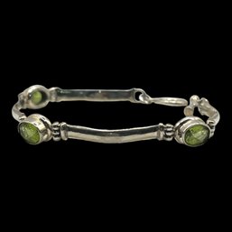 Vintage Sterling Silver Peridot Stones Bracelet