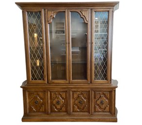 1960s Unique Furniture Makers Fruitwood 'Sienna' Illuminated China Cabinet