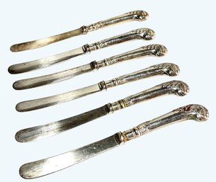 Six Antique Sterling Silver Butter Spreaders  16.46 OZT