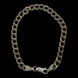 Vintage Italian Sterling Silver Small Open Circles Chain Bracelet