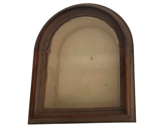 Vintage Wood And Glass Arched Shaped Clock Cabinet For Restoration