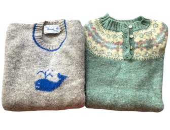 Two Mid Century Shetland Wool Sweaters From UK