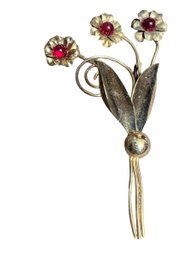 Vintage Art Nouveau Floral Brooch Pin