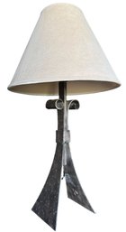 Modernist Hammered Steel Lamp