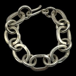 Vintage Large Heavy Sterling Silver Chain Linked Bracelet