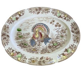 Vintage Transferware Porcelain Turkey Platter
