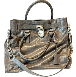 Michael Kors Croc Embossed Leather Bag