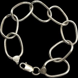 Vintage Turkish DGS Sterling Silver Large Chain Linked Bracelet