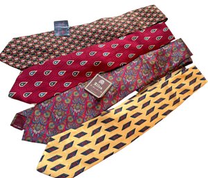 Four Vintage Silk Ties With Tags (H)