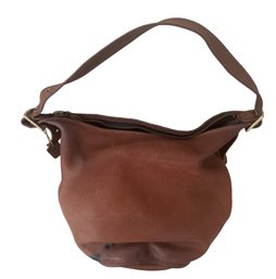 Vintage Brown Coach Leather Bucket Bag - Cleaners Challenge!