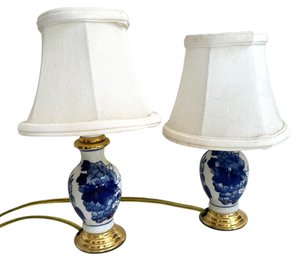 Small Blue & White Candle Lamps