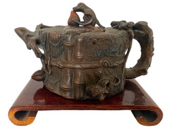 Yixing Zischa Clay Teapot With Monkey