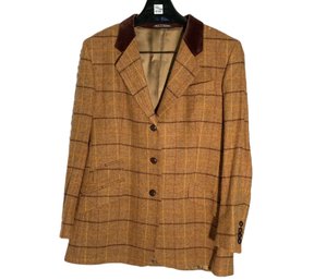 Vintage English Wool Equestrian Blazer By Chester Barrie For Saville Row