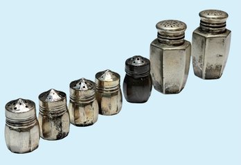 Collection Of Old Small Sterling Salt Shakers 3.16 Ozt