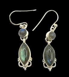 Vintage Sterling Silver Moonstone Dangle Earrings