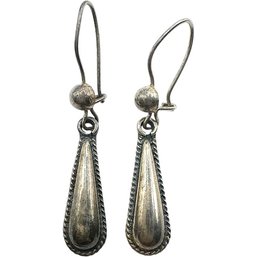 Vintage Mexican Sterling Silver Teardrop Dangles