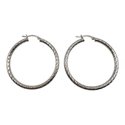 Vintage Sterling Silver Large Hoop Earrings