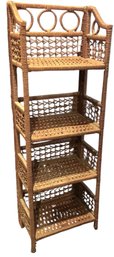 Vintage Wicker Etagere