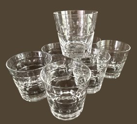 Seven Cut Clear Dot Top Crystal Cocktail Glasses