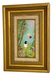 Signed Enamel Painting By Louis Cardin