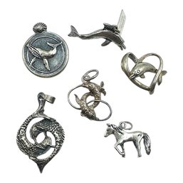 Vintage Sterling Silver Animal Pendant Lot