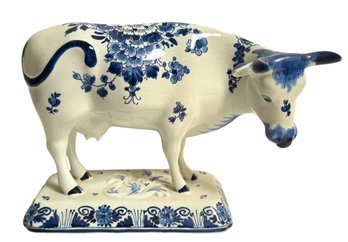 Fine Vintage Felt Porcelain Cow Figurine