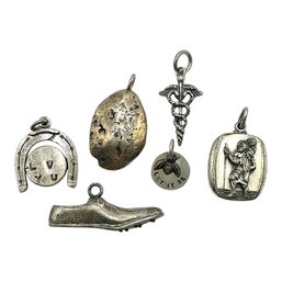 Vintage Sterling Silver Pendant And Charm Lot