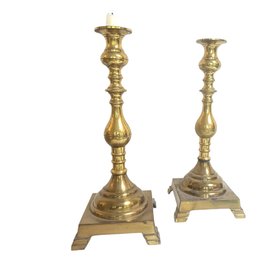 Vintage Brass Shabbat Candle Holders