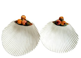 Handcrafted Italian Porcelain Shell Dishes