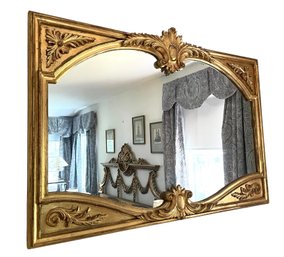 Very Large Vintage Mirror In Ornate Gold Ornate Frame