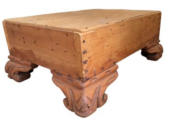 Vintage Stepping Stool With Antique Carved Feet