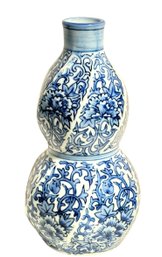 1970s Blue & White Takahashi Porcelain Bud Vase