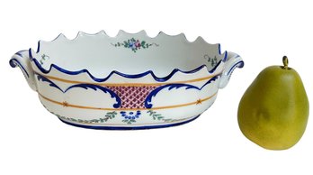 Hand-Painted Scalloped-Edged China Bowl