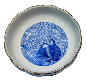 Vintage ARITA Blue Quail Bowl