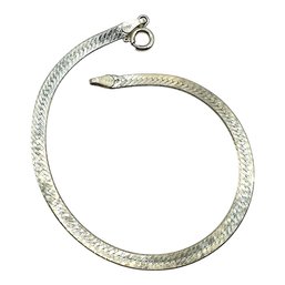 Italian Sterling Silver Herringbone Chain Bracelet